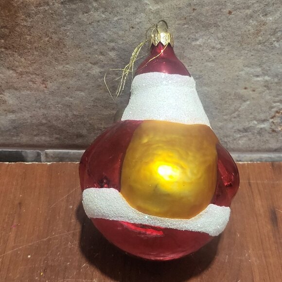 Vintage Blown Glass Roly Poly Santa Claus Ornament - Picture 2 of 9